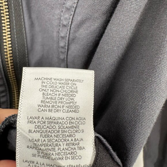 CAbi Women's Moto Jacket M Gray Asymmetrical Zip Cotton Blend Crop - Picture 6 of 6